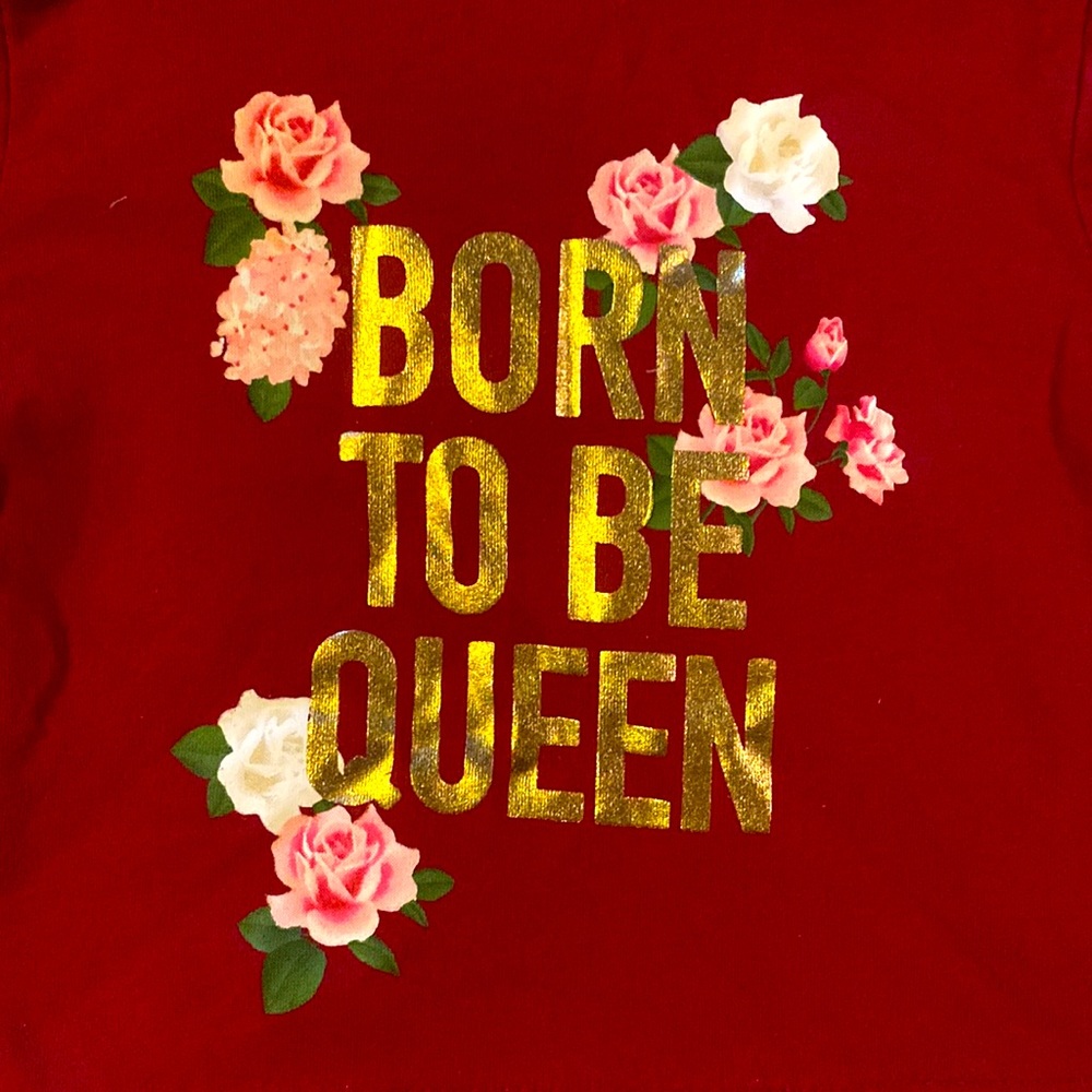Girls 2T hooded t-shirt "Born to be Queen" - Picture 2 of 5